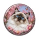 Cabochon Résine - chat fleur