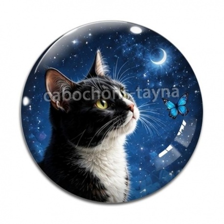 Cabochon Verre - chat