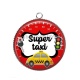 Pendentif Cabochon Argent - super taxi