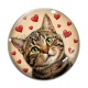 Cabochon Verre - chat coeur