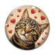 Cabochon Verre - chat coeur