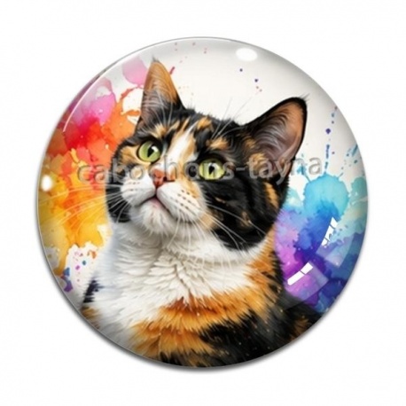 Cabochon Verre - chat