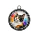 Pendentif Cabochon Argent - chat