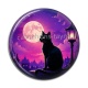 Cabochon Résine - chat noir lune