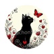 chat noir fleur