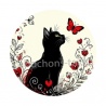 chat noir fleur