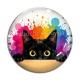 Cabochon Verre - chat noir
