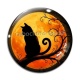 Cabochon Verre - chat noir