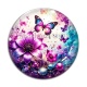 Cabochon Verre - fleur et papillon