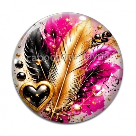 Cabochon Verre - plume