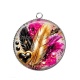 Pendentif Cabochon Argent - plume