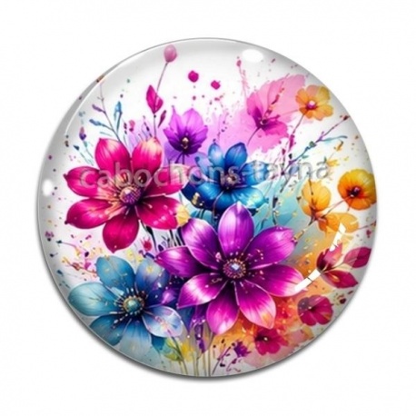 Cabochon Verre - fleur