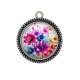 Pendentif Cabochon Argent - fleur