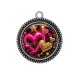 Pendentif Cabochon Argent - coeur