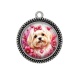 Pendentif Cabochon Argent - chien