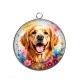 Pendentif Cabochon Argent - chien