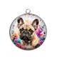 Pendentif Cabochon Argent - chien