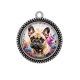 Pendentif Cabochon Argent - chien
