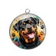 Pendentif Cabochon Argent - chien