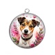 Pendentif Cabochon Argent - chien