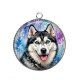 Pendentif Cabochon Argent - loup