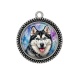 Pendentif Cabochon Argent - loup