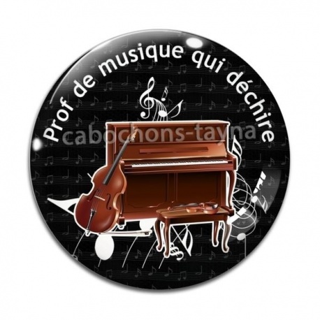 Cabochon Verre - prof de musique qui déchire