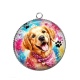 Pendentif Cabochon Argent - chien