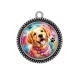 Pendentif Cabochon Argent - chien