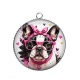 Pendentif Cabochon Argent - chien