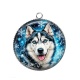 Pendentif Cabochon Argent - loup