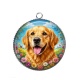 Pendentif Cabochon Argent - chien