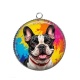 Pendentif Cabochon Argent - chien