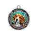 Pendentif Cabochon Argent - chien