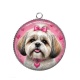 Pendentif Cabochon Argent - chien