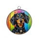 Pendentif Cabochon Argent - chien