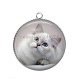 Pendentif Cabochon Argent - chat