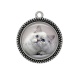 Pendentif Cabochon Argent - chat