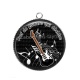 Pendentif Cabochon Argent - prof de guitare qui déchire