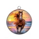 Pendentif Cabochon Argent - cheval