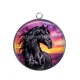 Pendentif Cabochon Argent - cheval