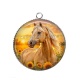 Pendentif Cabochon Argent - cheval
