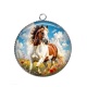 Pendentif Cabochon Argent - cheval