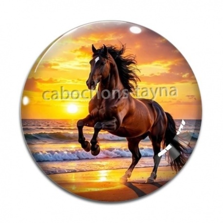 Cabochon Verre - cheval