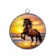 Pendentif Cabochon Argent - cheval