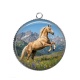 Pendentif Cabochon Argent - cheval