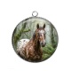 Pendentif Cabochon Argent - cheval