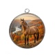 Pendentif Cabochon Argent - cheval