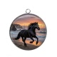 Pendentif Cabochon Argent - cheval