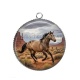 Pendentif Cabochon Argent - cheval